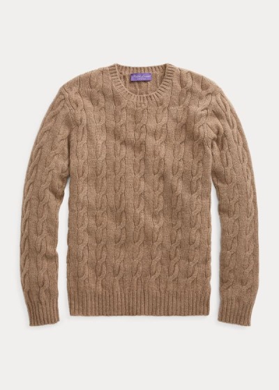 Ralph Lauren Cable-Knit Cashmere Striktrøje Herre Danmark (JAFSZ6910)